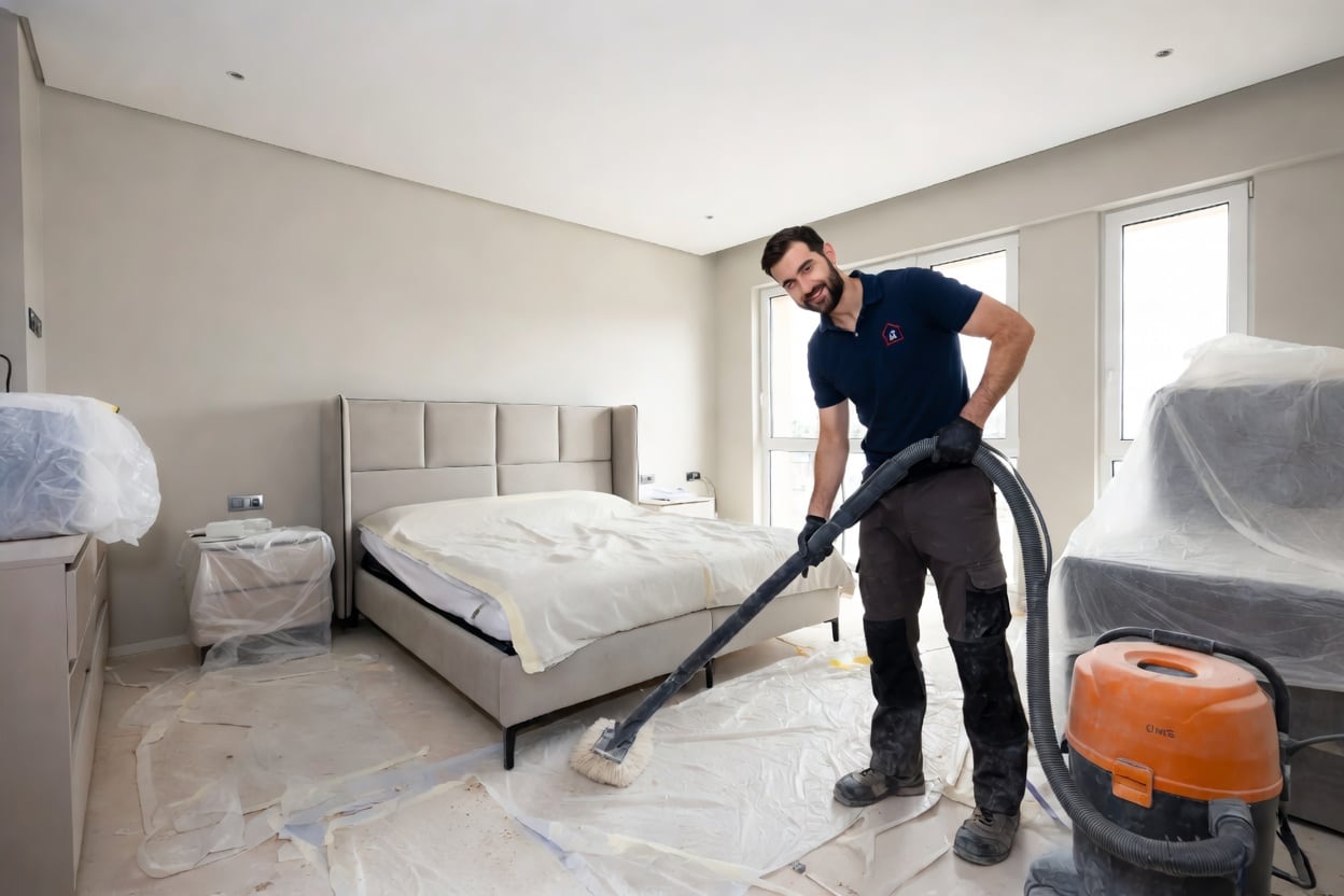Habitación en proceso de obra y mantenimiento